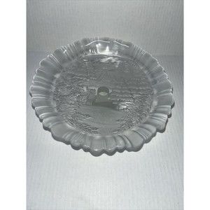 Mikasa Small Chrstmas Winter Scenes Frosted Cake Plate Stand